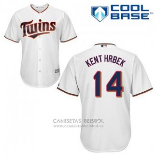 Camiseta Beisbol Hombre Minnesota Twins Kent Hrbek 14 Blanco Primera Cool Base