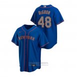 Camiseta Beisbol Hombre New York Mets Jacob Degrom Replica Alterno Road Azul