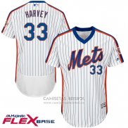 Camiseta Beisbol Hombre New York Mets Matt Harvey Flex Base Blanco