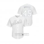 Camiseta Beisbol Hombre New York Mets Zack Wheeler 2019 Players Weekend Replica Blanco