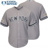 Camiseta Beisbol Hombre New York Yankees 2017 Postemporada Gris Cool Base