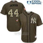 Camiseta Beisbol Hombre New York Yankees 44 Reggie Jackson Verde Salute To Service Cool Base