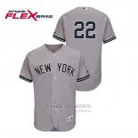 Camiseta Beisbol Hombre New York Yankees Jacoby Ellsbury 150th Aniversario Patch Flex Base Gris