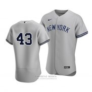 Camiseta Beisbol Hombre New York Yankees Jonathan Loaisiga Autentico Road Gris