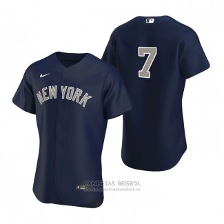 Camiseta Beisbol Hombre New York Yankees Mickey Mantle Autentico Alterno 2020 Azul