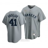 Camiseta Beisbol Hombre New York Yankees Miguel Andujar Cooperstown Collection Road Gris