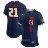 Camiseta Beisbol Hombre New York Yankees Personalizada 2021 All Star Autentico Azul