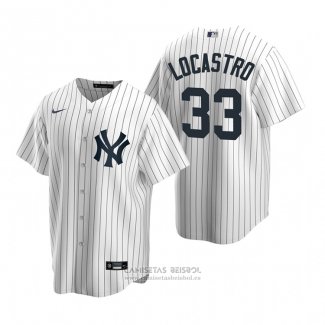 Camiseta Beisbol Hombre New York Yankees Tim Locastro Replica Primera Blanco