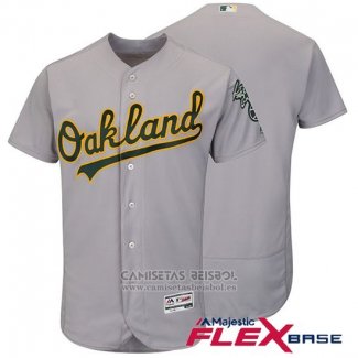 Camiseta Beisbol Hombre Oakland Athletics Gris Flex Base