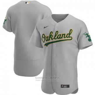 Camiseta Beisbol Hombre Oakland Athletics Road Autentico Gris