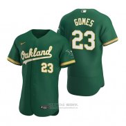 Camiseta Beisbol Hombre Oakland Athletics Yan Gomes Autentico Alterno Verde