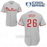 Camiseta Beisbol Hombre Philadelphia Phillies Chase Utley 26 Gris Cool Base