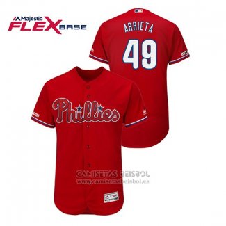 Camiseta Beisbol Hombre Philadelphia Phillies Jake Arrieta Flex Base Rojo