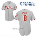 Camiseta Beisbol Hombre Philadelphia Phillies Juan Samuel 8 Gris Cool Base