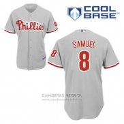 Camiseta Beisbol Hombre Philadelphia Phillies Juan Samuel 8 Gris Cool Base