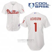 Camiseta Beisbol Hombre Philadelphia Phillies Richie Ashburn 1 Blanco Primera Cool Base