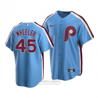 Camiseta Beisbol Hombre Philadelphia Phillies Zack Wheeler Cooperstown Collection Road Azul