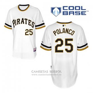 Camiseta Beisbol Hombre Pittsburgh Pirates Gregory Polanco 25 Blanco Cool Base