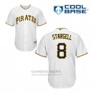 Camiseta Beisbol Hombre Pittsburgh Pirates Willie Stargell 8 Blanco Primera Cool Base