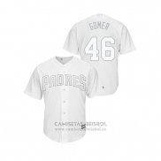 Camiseta Beisbol Hombre San Diego Padres Eric Lauer 2019 Players Weekend Replica Blanco