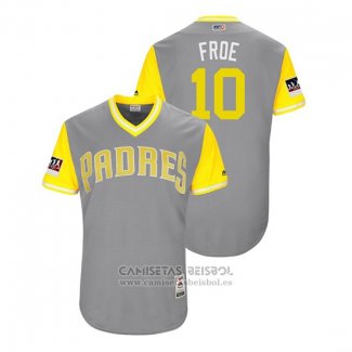 Camiseta Beisbol Hombre San Diego Padres Hunter Renfroe 2018 LLWS Players Weekend Froe Gris