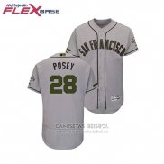 Camiseta Beisbol Hombre San Francisco Giants Buster Posey 2018 Dia de los Caidos Flex Base Gris