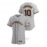 Camiseta Beisbol Hombre San Francisco Giants Evan Longoria Autentico 2020 Road Gris