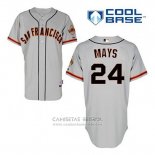 Camiseta Beisbol Hombre San Francisco Giants Willie Mays 24 Gris Cool Base