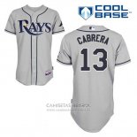 Camiseta Beisbol Hombre Tampa Bay Rays Asdrubal Cabrera 13 Gris Cool Base