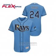 Camiseta Beisbol Hombre Tampa Bay Rays Avisail Garcia 150th Aniversario Patch Autentico Flex Base Azul1