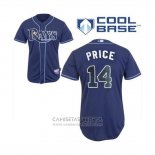 Camiseta Beisbol Hombre Tampa Bay Rays Azul David Price Cool Base Jugador