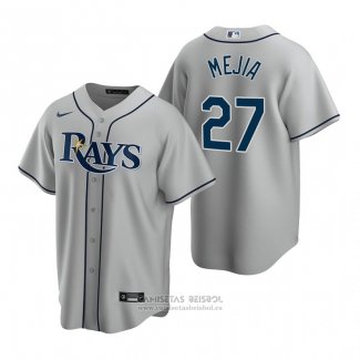 Camiseta Beisbol Hombre Tampa Bay Rays Francisco Mejia Replica Road Gris