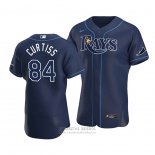 Camiseta Beisbol Hombre Tampa Bay Rays John Curtiss Autentico Alterno 2020 Azul