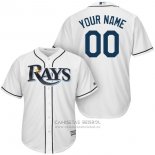 Camiseta Beisbol Hombre Tampa Bay Rays Personalizada Blanco