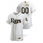 Camiseta Beisbol Hombre Tampa Bay Rays Personalizada Golden Edition Authentic Blanco