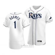 Camiseta Beisbol Hombre Tampa Bay Rays Willy Adames Autentico Primera 2020 Blanco