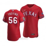 Camiseta Beisbol Hombre Texas Rangers Jose Trevino Scarlet Autentico Alterno