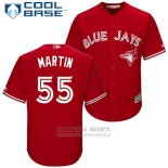 Camiseta Beisbol Hombre Toronto Blue Jays 55 Russell Martin Rojo 2017 Cool Base