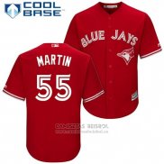 Camiseta Beisbol Hombre Toronto Blue Jays 55 Russell Martin Rojo 2017 Cool Base