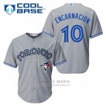 Camiseta Beisbol Hombre Toronto Blue Jays Edwin Encarnacion 10 Gris Cool Base