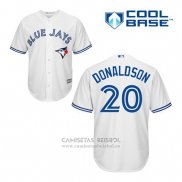 Camiseta Beisbol Hombre Toronto Blue Jays Josh Donaldson 20 Blanco Primera Cool Base
