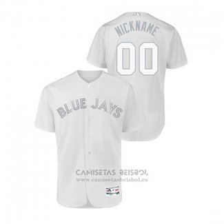 Camiseta Beisbol Hombre Toronto Blue Jays Personalizada 2019 Players Weekend Autentico Blanco