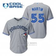 Camiseta Beisbol Hombre Toronto Blue Jays Russell Martin 55 Gris Cool Base