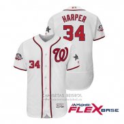 Camiseta Beisbol Hombre Washington Nationals Bryce Harper 2018 All Star Flex Base Blanco