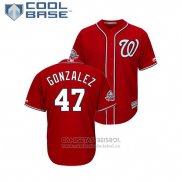 Camiseta Beisbol Hombre Washington Nationals Gio Gonzalez 2018 All Star Cool Base Scarlet