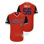 Camiseta Beisbol Hombre Washington Nationals Greg Holland 2018 LLWS Players Weekend Holly Rojo