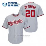 Camiseta Beisbol Hombre Washington Nationals Ian Desmond 20 Gris Cool Base