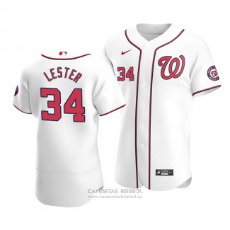 Camiseta Beisbol Hombre Washington Nationals Jon Lester Autentico Primera Blanco