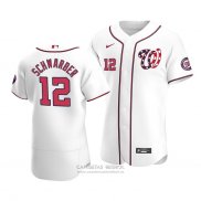 Camiseta Beisbol Hombre Washington Nationals Kyle Schwarber Autentico Alterno Blanco