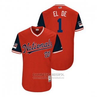 Camiseta Beisbol Hombre Washington Nationals Wilmer Difo 2018 LLWS Players Weekend El De Rojo